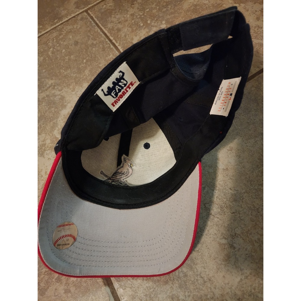 St Louis Cardinals MLB Hat Fan Favorite Navy Blue Red Adjustable Baseball Cap - Picture 2 of 4